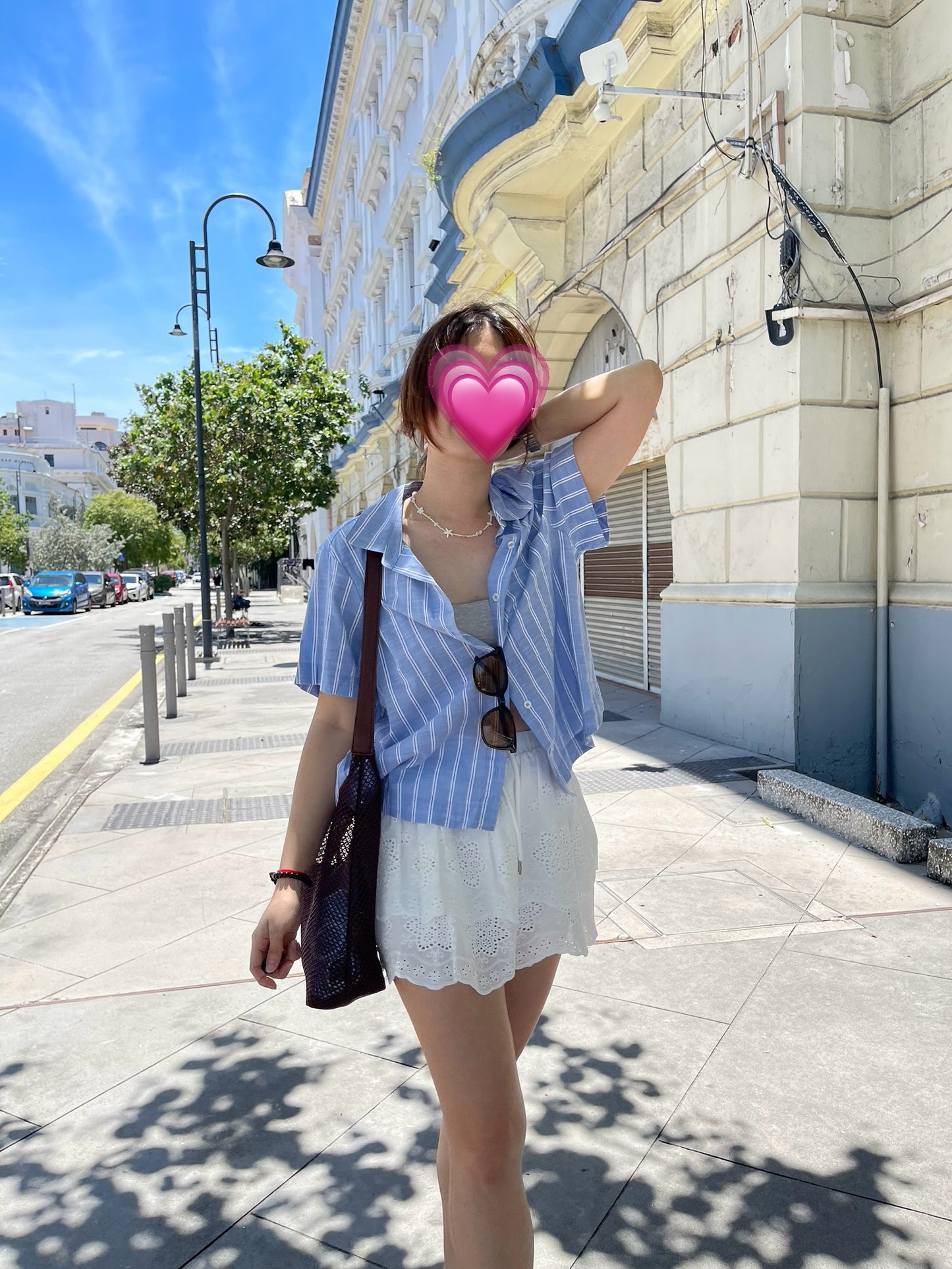 GAMI LINEN BLOUSE IN BLUE