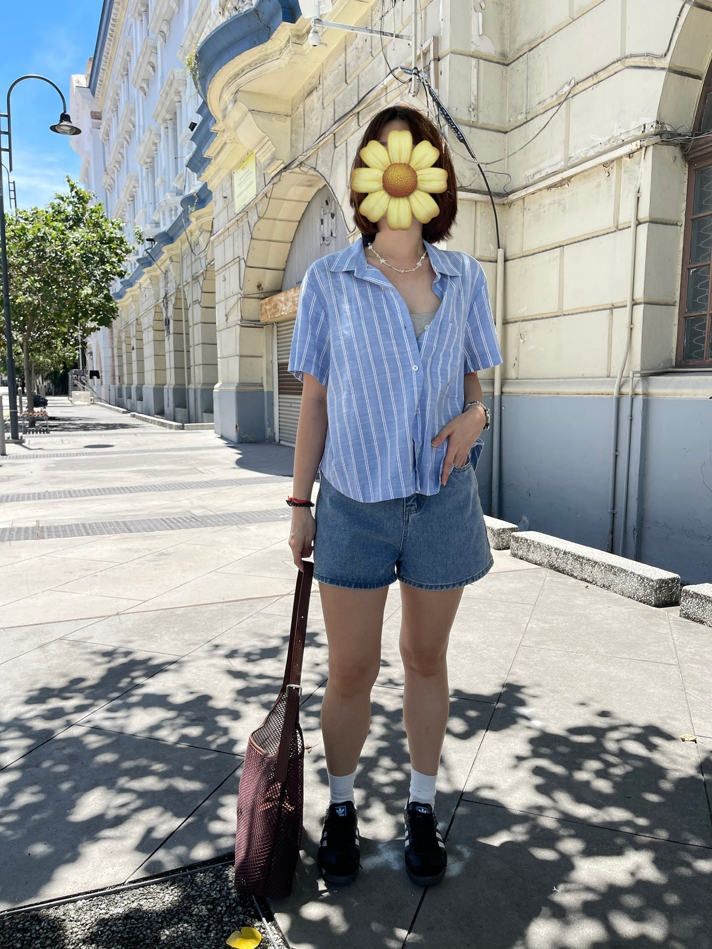 GAMI LINEN BLOUSE IN BLUE