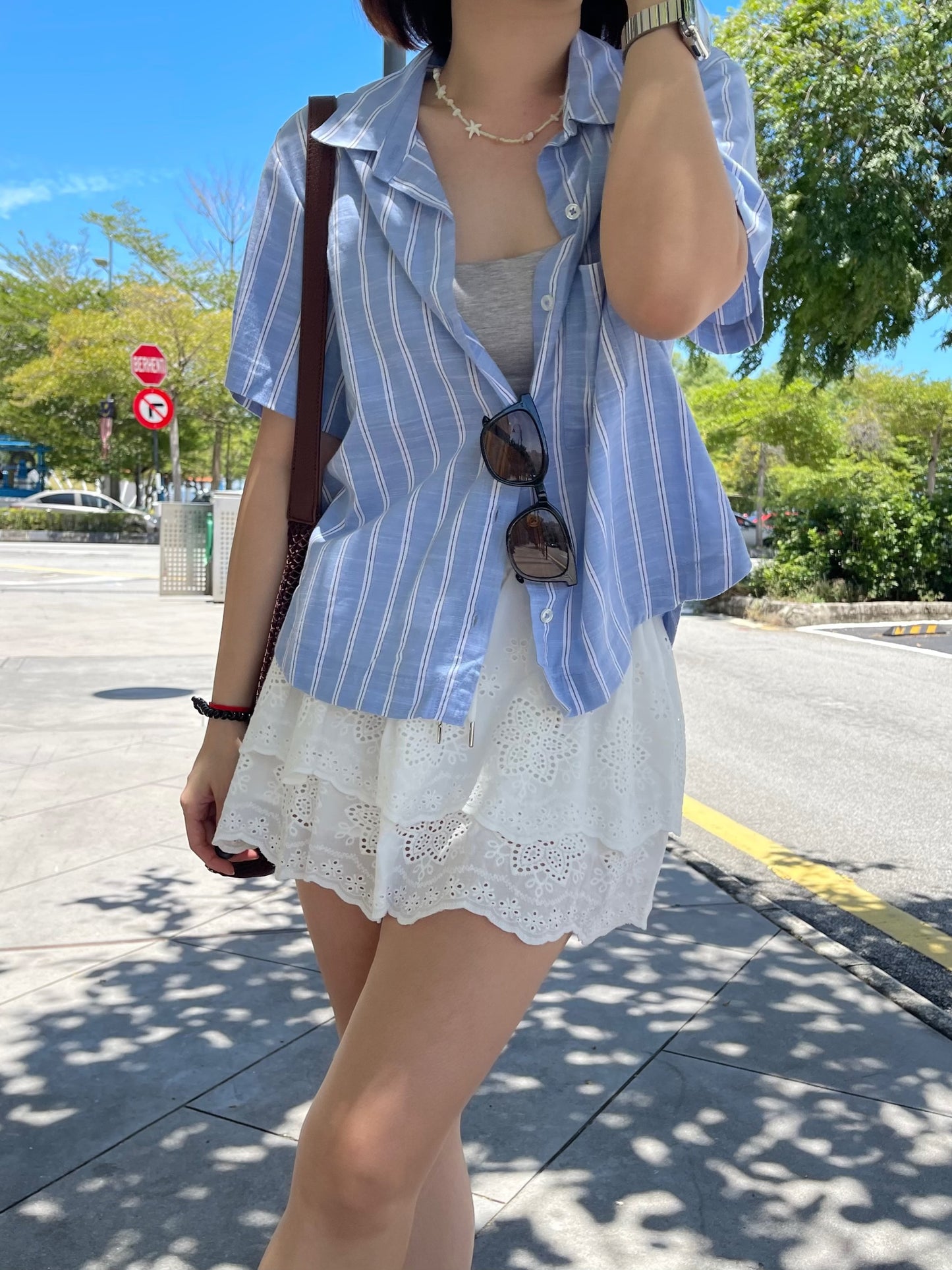 GAMI LINEN BLOUSE IN BLUE