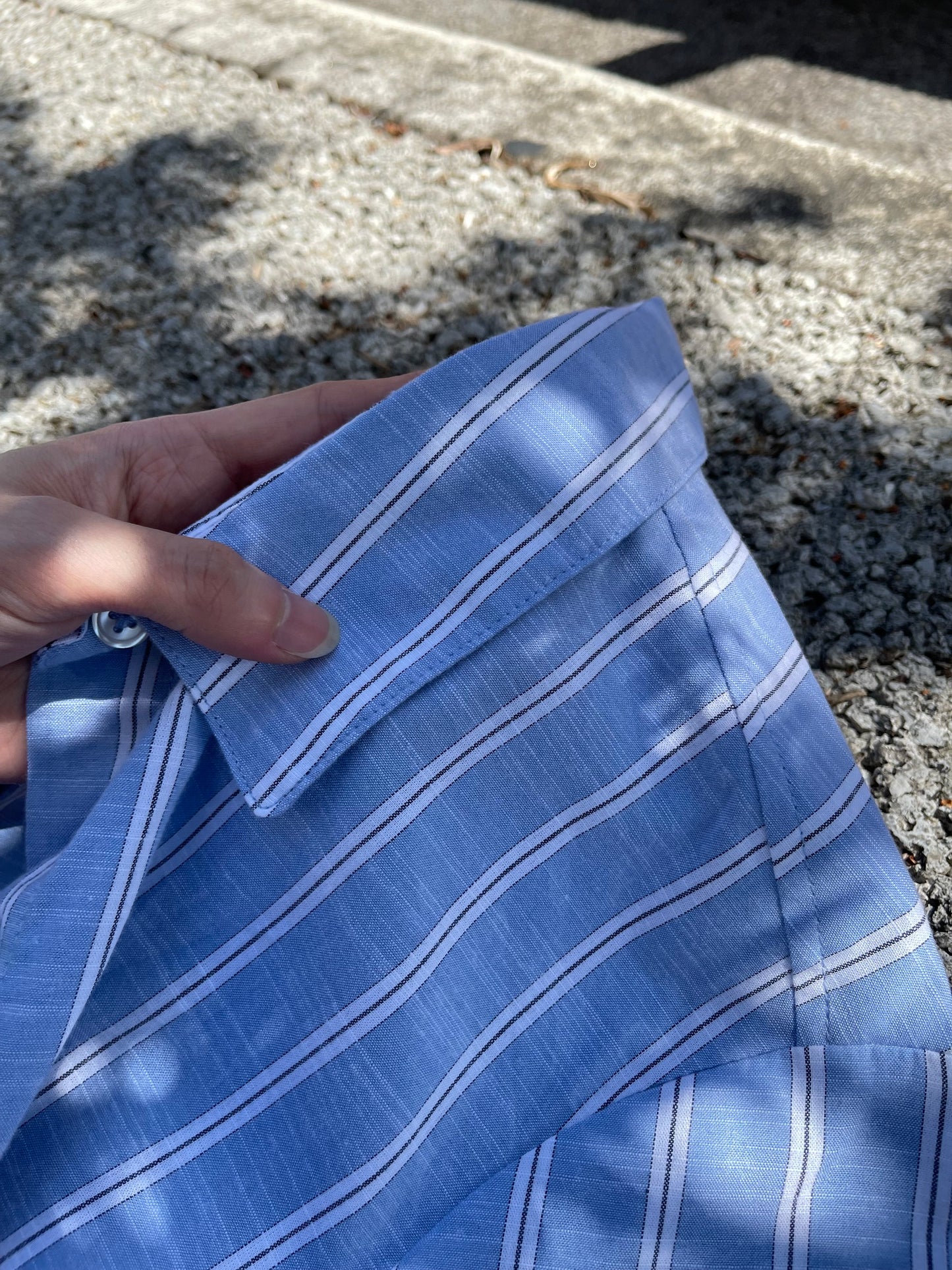 GAMI LINEN BLOUSE IN BLUE