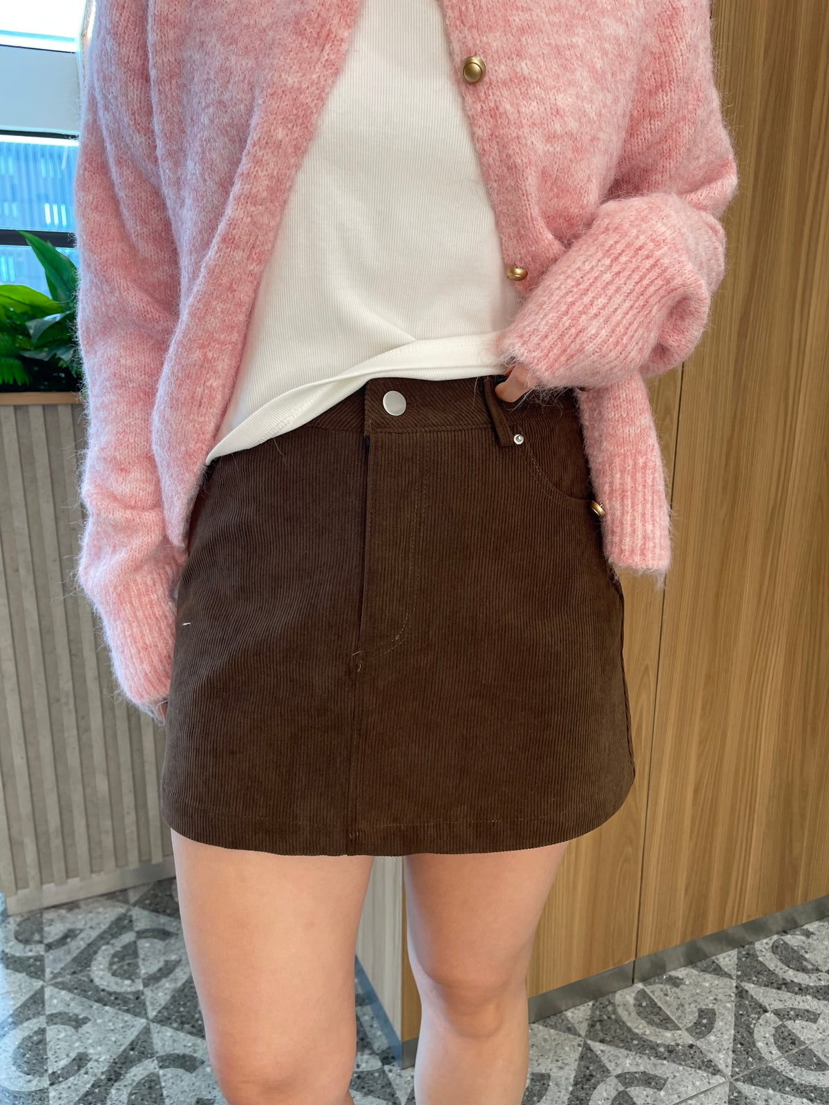 JOJO CORDUROY HIGH WAIST SKIRT