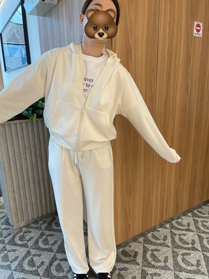 STELLA HOODIE SET IN BEIGE/GREY/BLACK