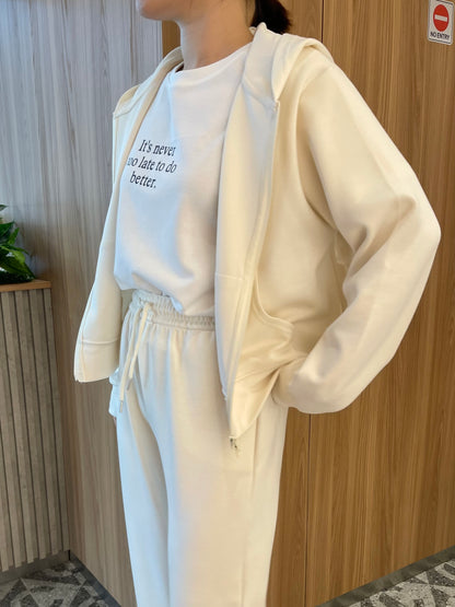STELLA HOODIE SET IN BEIGE/GREY/BLACK