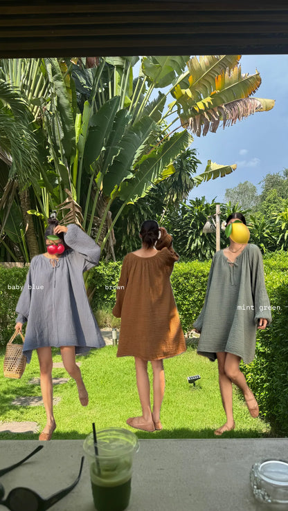 OVERSIZED COTTON LINEN DRESS