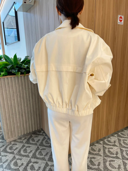 JOSIE OVERSIZED JACKET IN BEIGE/PINK