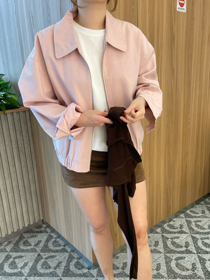 JOSIE OVERSIZED JACKET IN BEIGE/PINK