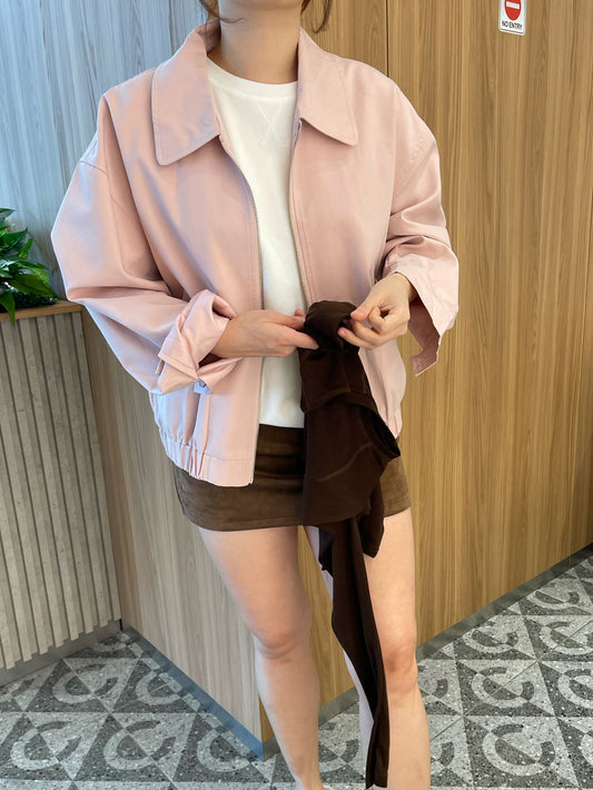 JOSIE OVERSIZED JACKET IN BEIGE/PINK
