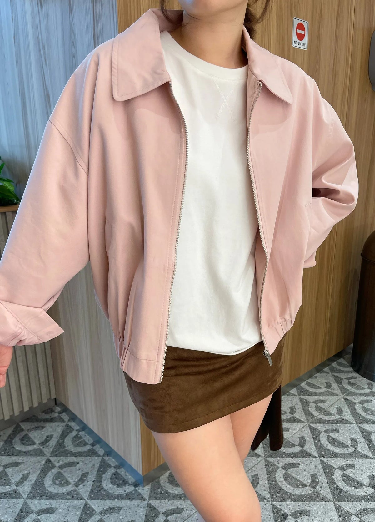 JOSIE OVERSIZED JACKET IN BEIGE/PINK