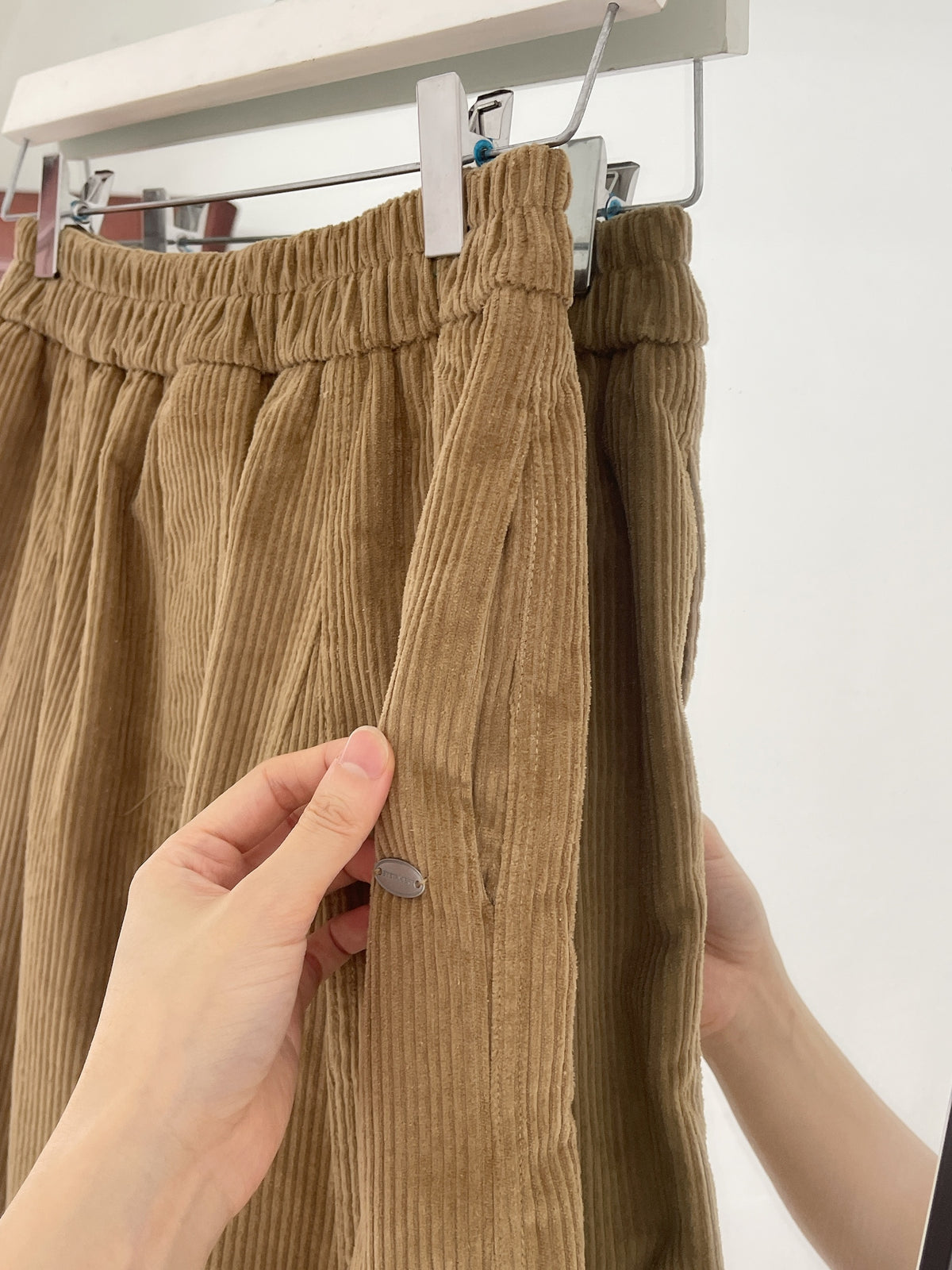 BELLA CORDUROY SKIRT IN KHAKI