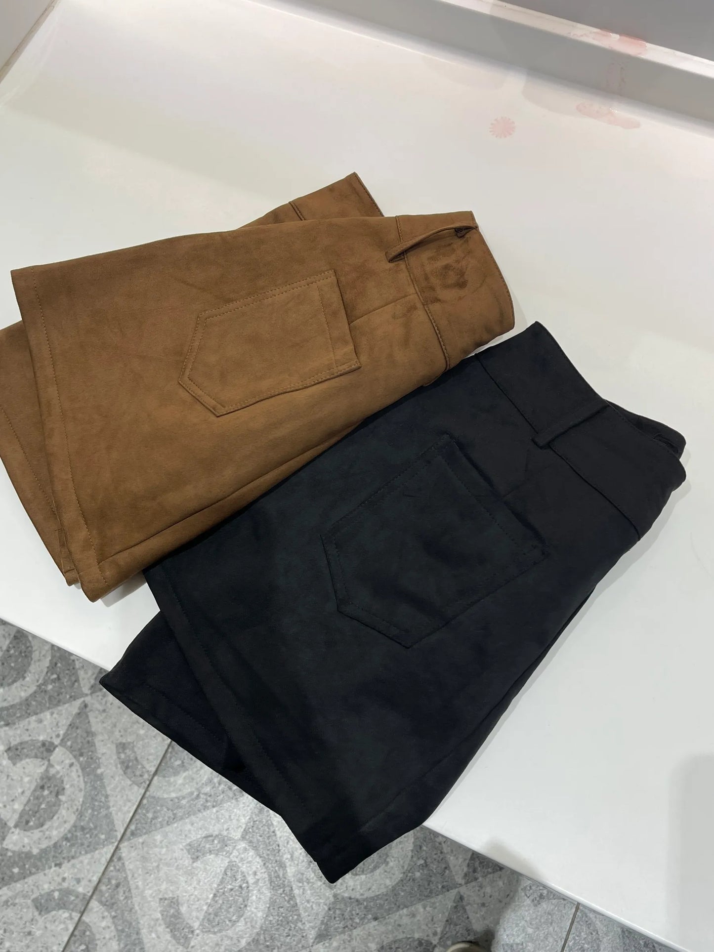 BOBBY HIGHWAIST SKIRT IN BROWN/BLACK