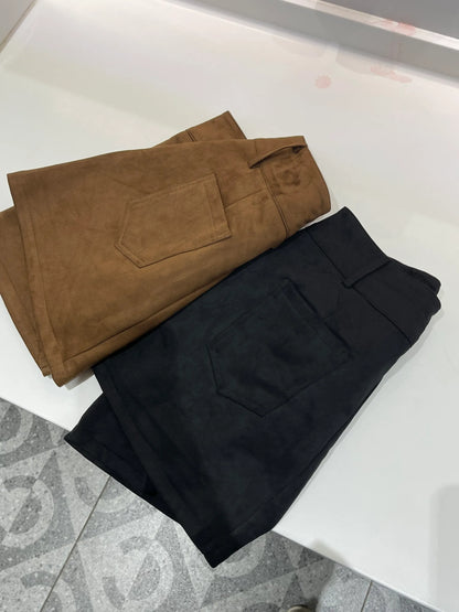 BOBBY HIGHWAIST SKIRT IN BROWN/BLACK