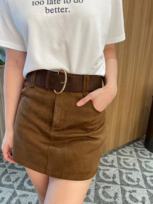 BOBBY HIGHWAIST SKIRT IN BROWN/BLACK