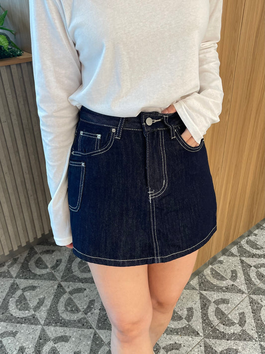 OLULA HIGH WAIST DENIM JEANS SKORT