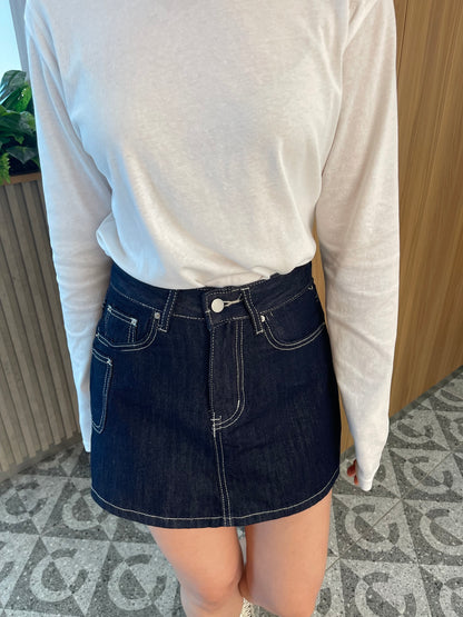 OLULA HIGH WAIST DENIM JEANS SKORT