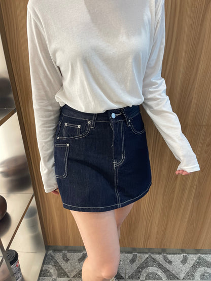 OLULA HIGH WAIST DENIM JEANS SKORT