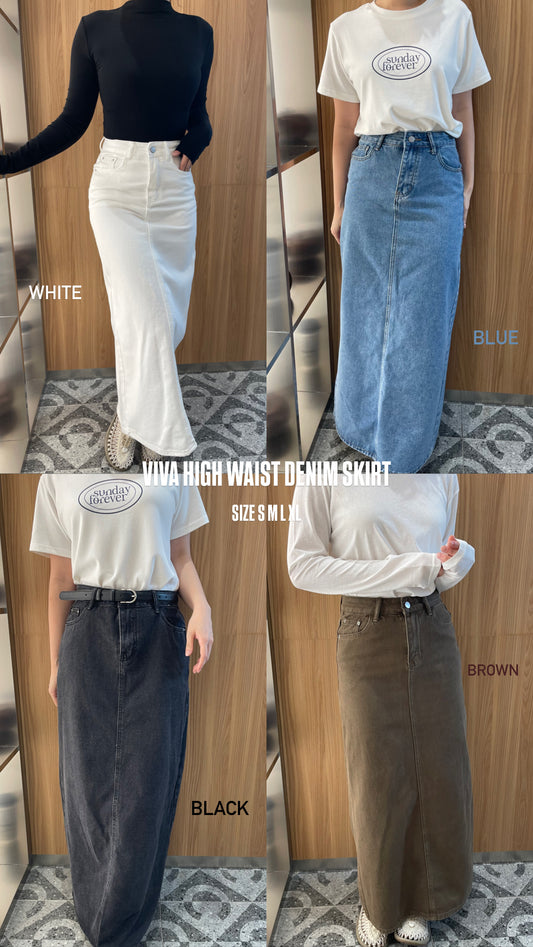 VIVA HIGH WAIST DENIM JEANS SKIRT
