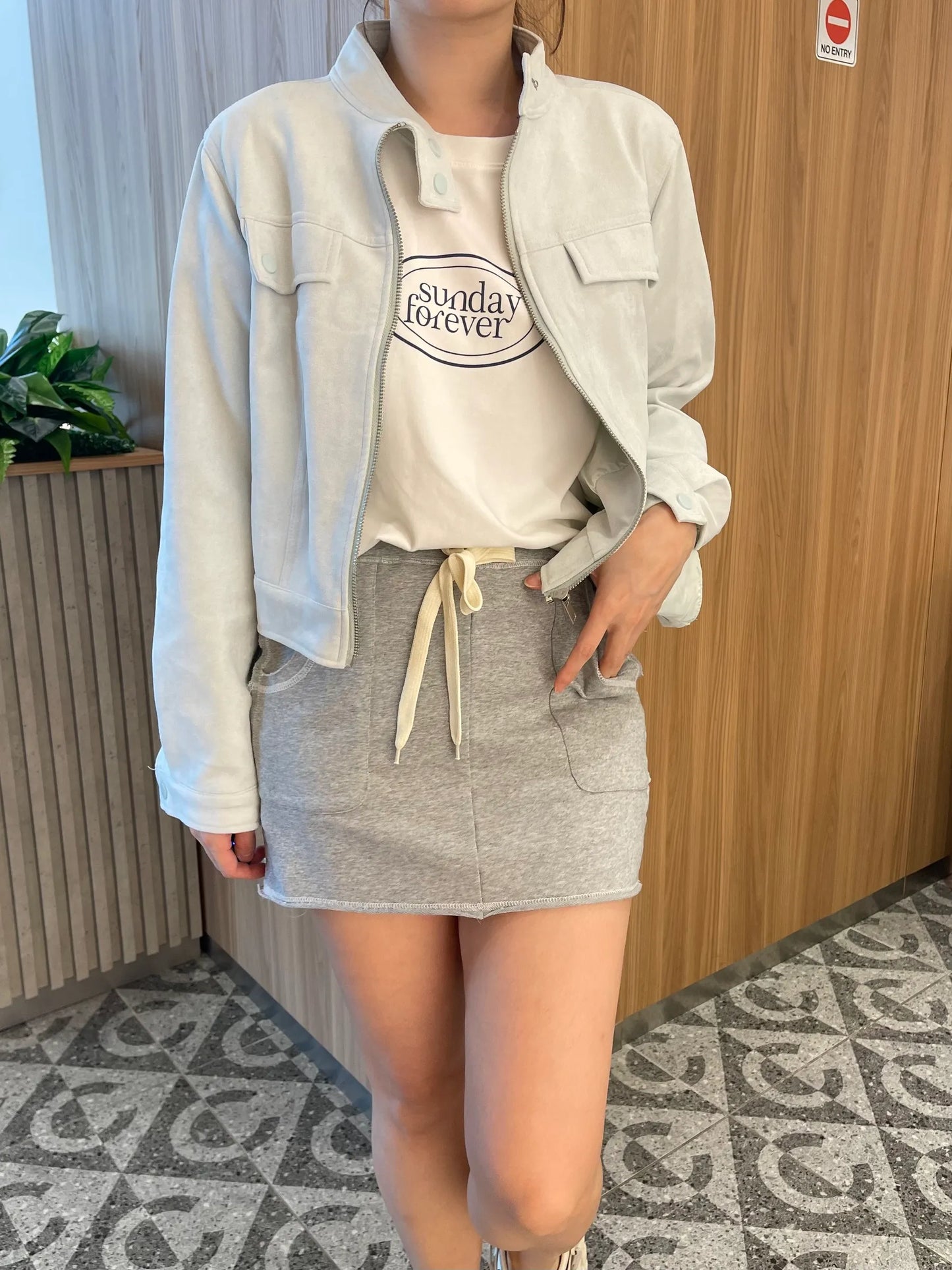 JOJO MICROSUEDE JACKET OUTER IN PINK/BLUE