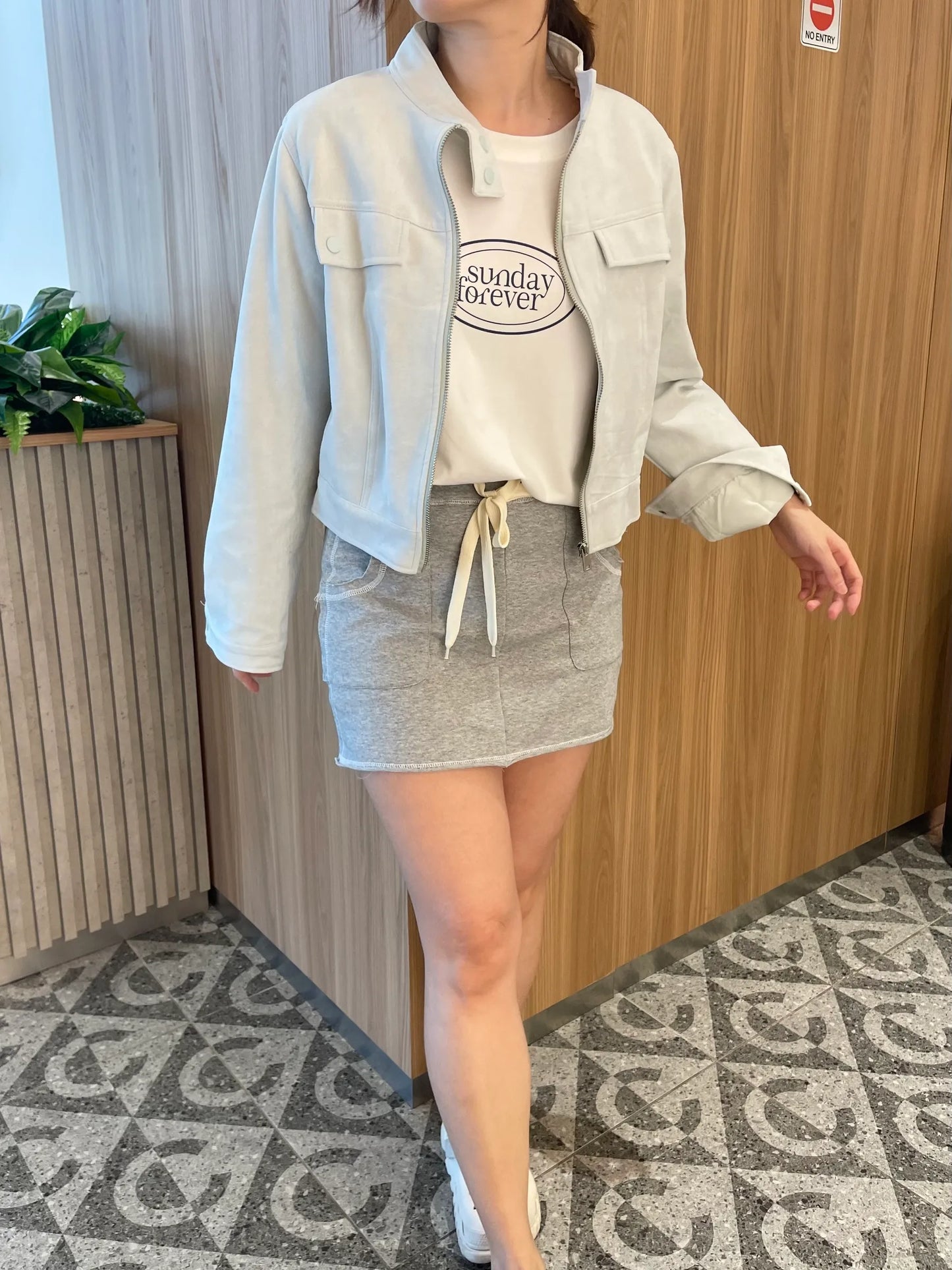 JOJO MICROSUEDE JACKET OUTER IN PINK/BLUE
