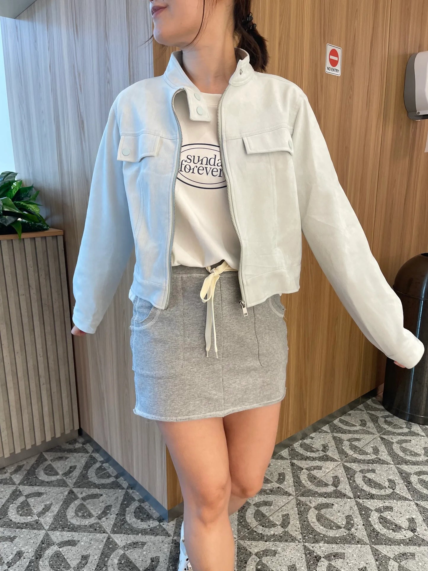 JOJO MICROSUEDE JACKET OUTER IN PINK/BLUE