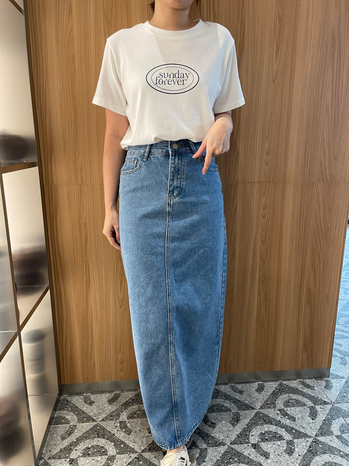 VIVA HIGH WAIST DENIM JEANS SKIRT