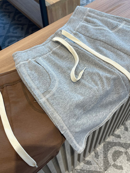 KIMI HIGH WAIST CASUAL MINI SKIRT IN BROWN/GREY
