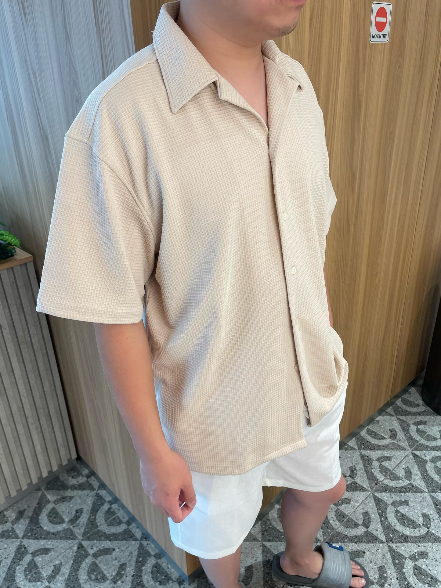 MEN - OVERSIZED WAFFLE BLOUSE TOP (Unisex)