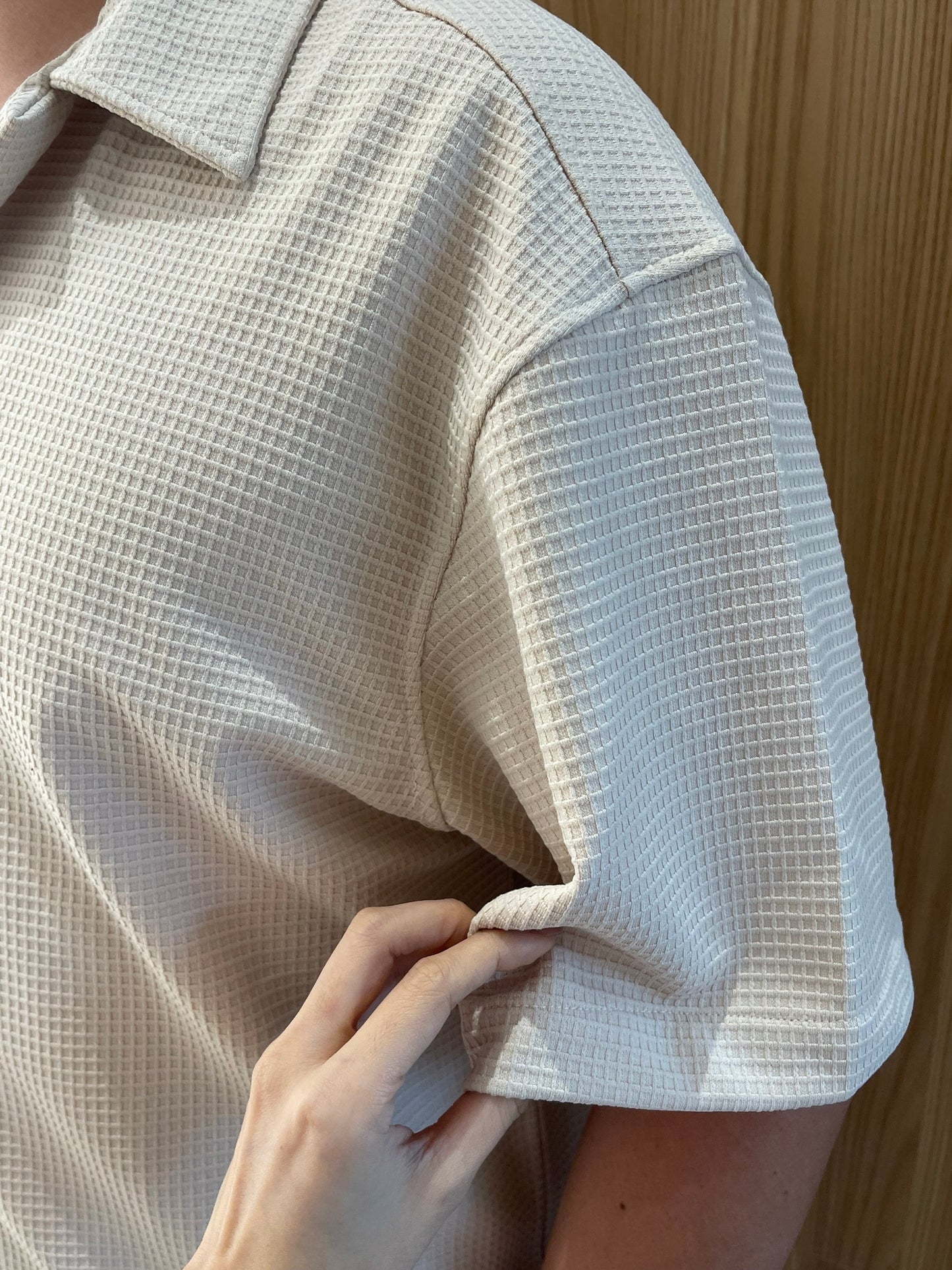 MEN - OVERSIZED WAFFLE BLOUSE TOP (Unisex)
