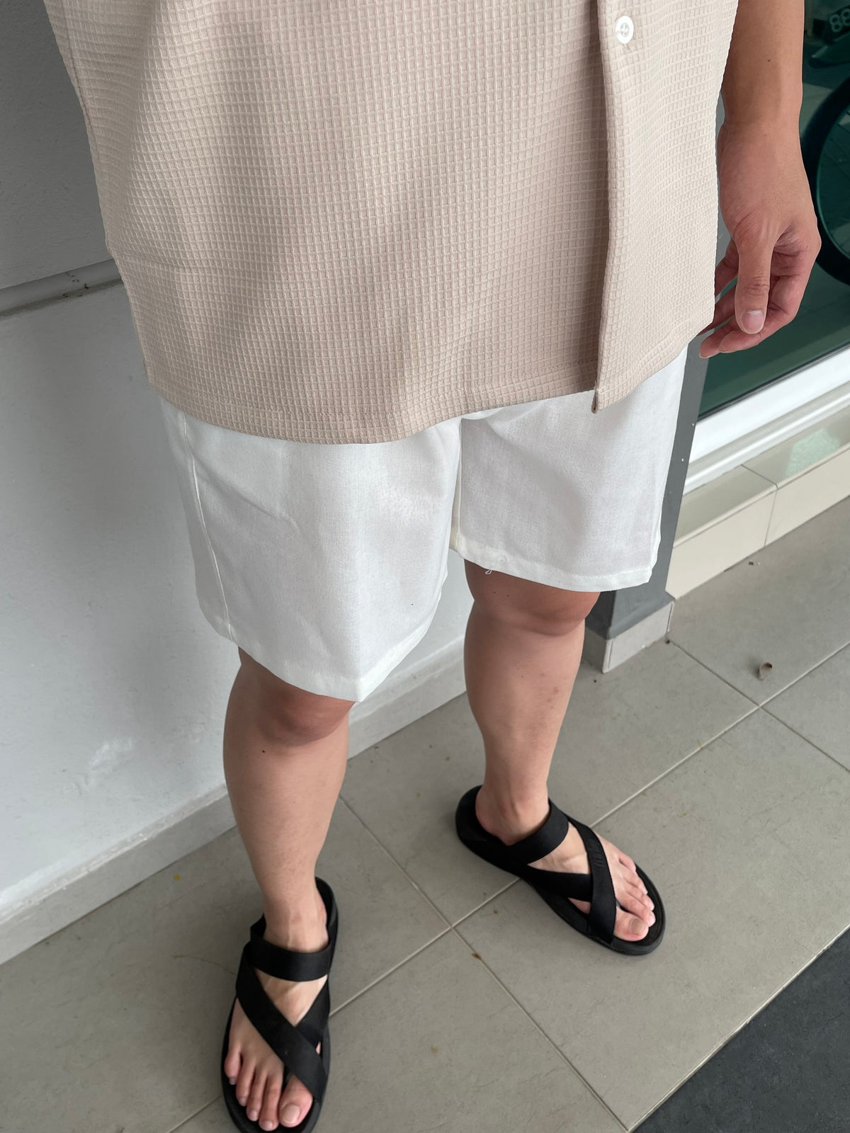 MEN - LINEN COTTON SHORT (ELASTIC WAIST)