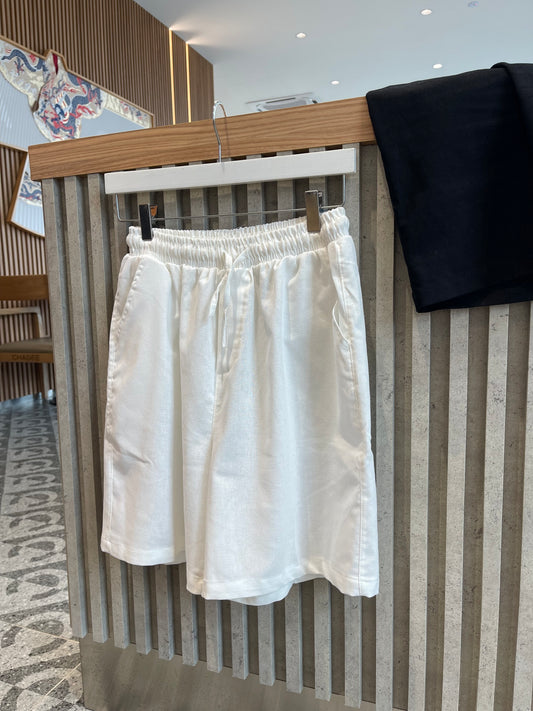 MEN - LINEN COTTON SHORT (ELASTIC WAIST)
