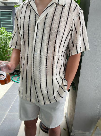 MEN-OVERSIZED STRIPES BLOUSE TOP