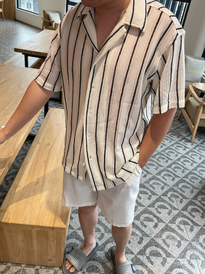 MEN-OVERSIZED STRIPES BLOUSE TOP