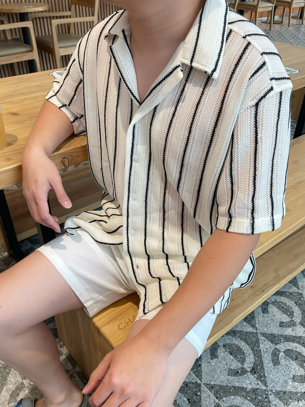 MEN-OVERSIZED STRIPES BLOUSE TOP