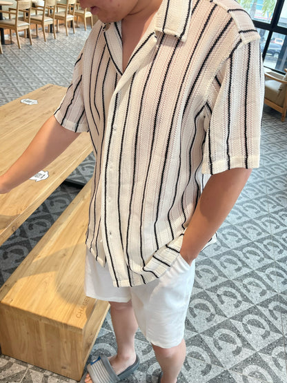 MEN-OVERSIZED STRIPES BLOUSE TOP