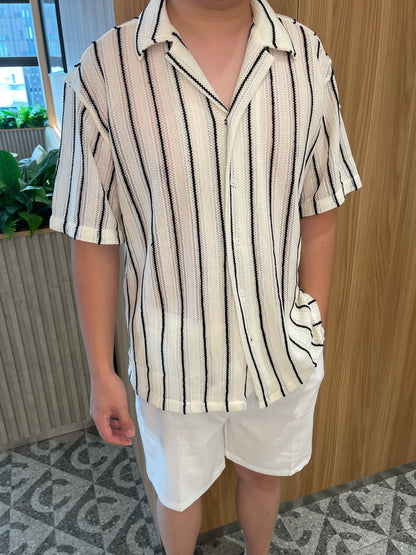 MEN-OVERSIZED STRIPES BLOUSE TOP