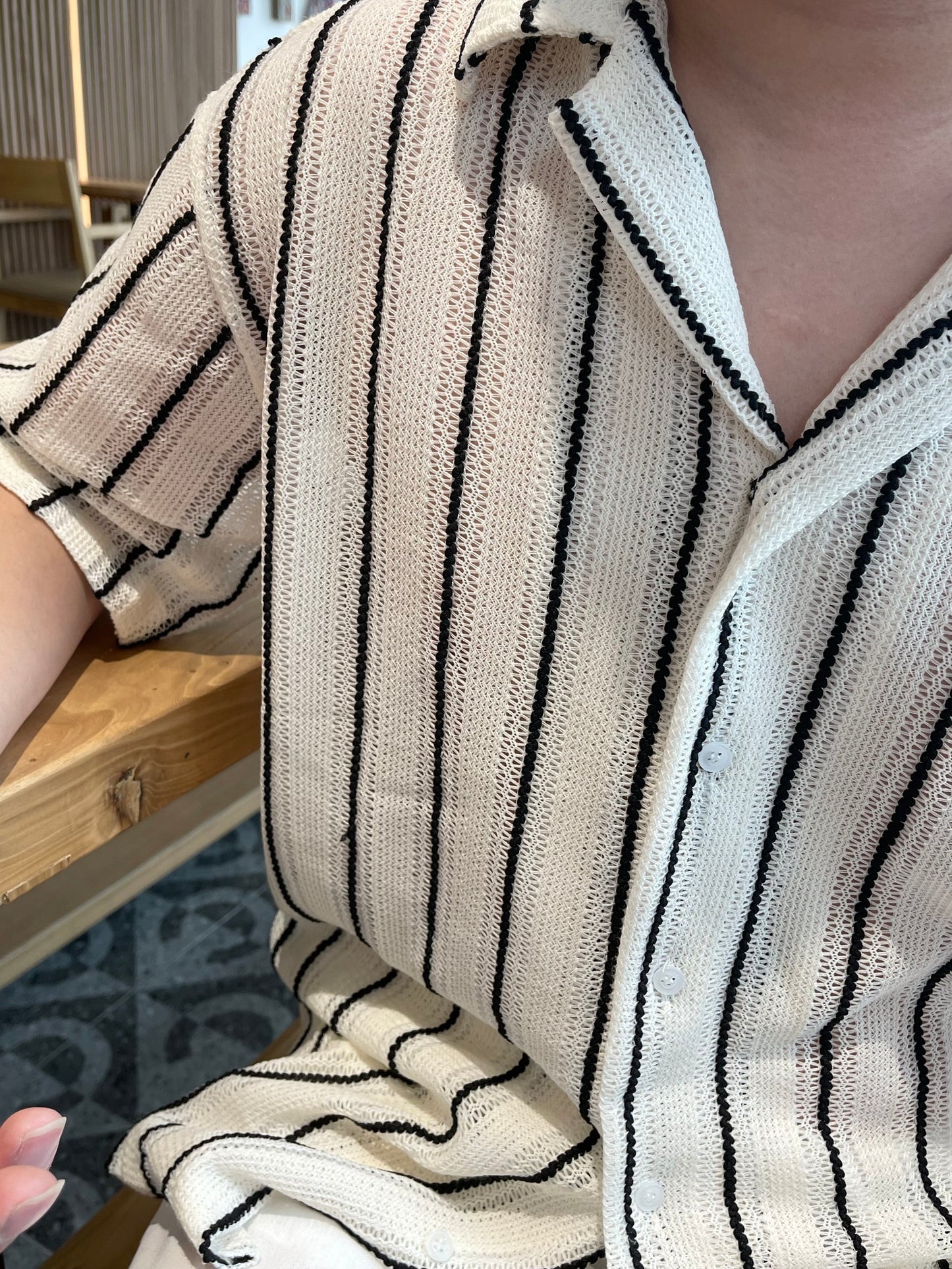 MEN-OVERSIZED STRIPES BLOUSE TOP
