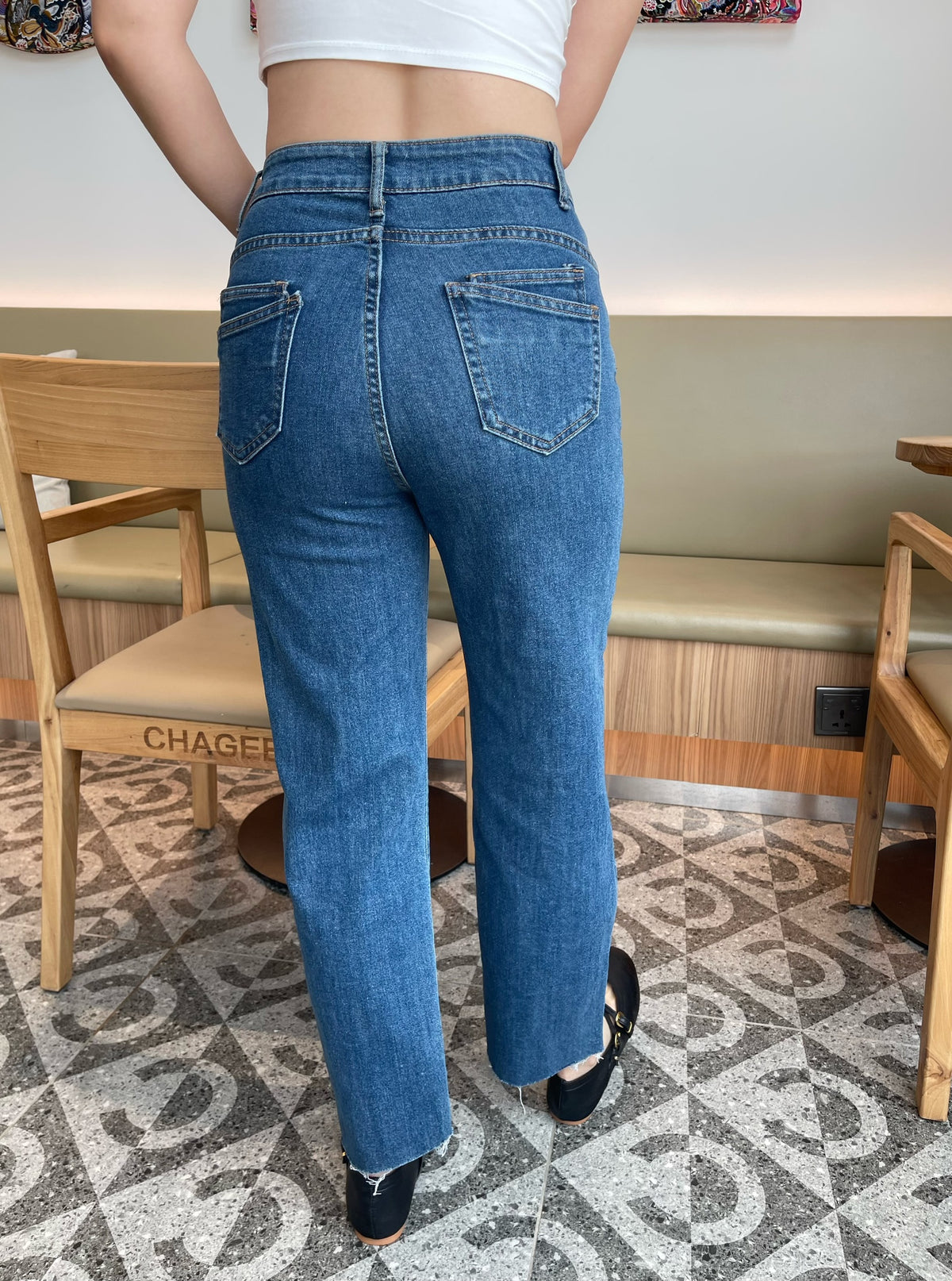 VIVI HIGH WAIST DENIM JEANS TROUSERS