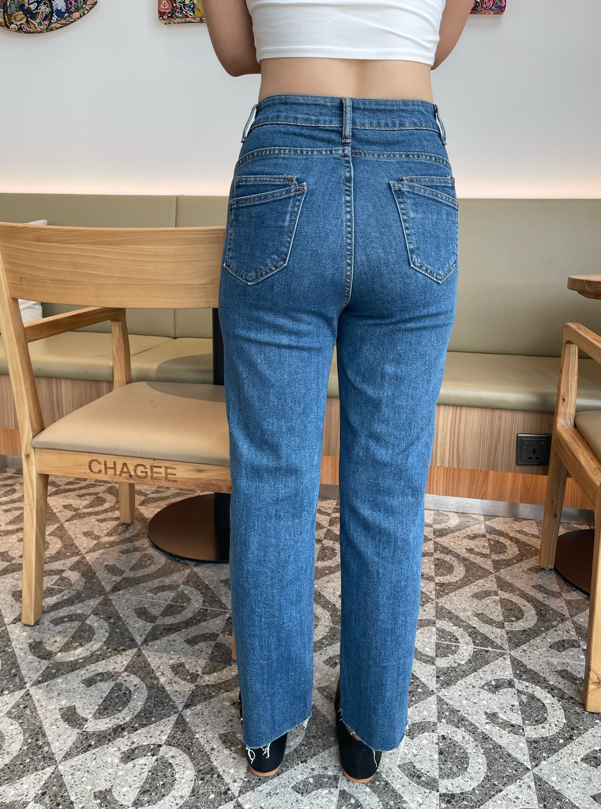 VIVI HIGH WAIST DENIM JEANS TROUSERS