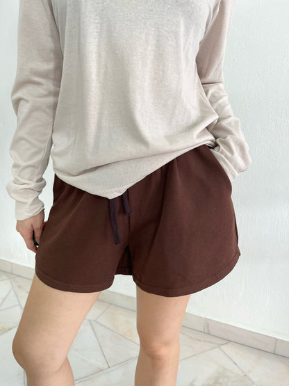 KRIS HIGH WAIST SHORT IN GREY/BLACK/BROWN