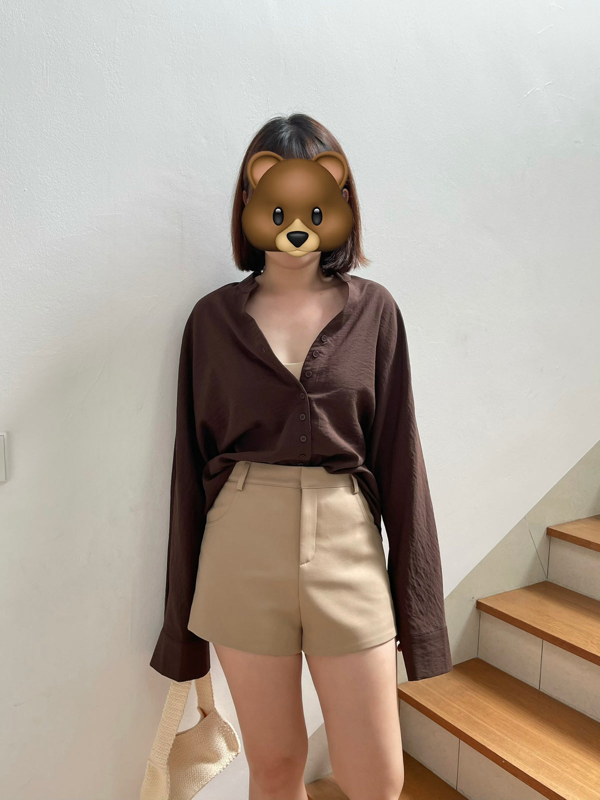 TERRY BLOUSE IN NAVYBLUE/BROWN