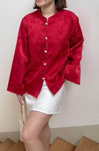 SATIN SKIRT HIGH WAIST IN WHITE