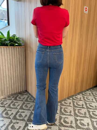 EMMA HIGH WAIST DENIM JEANS TROUSERS