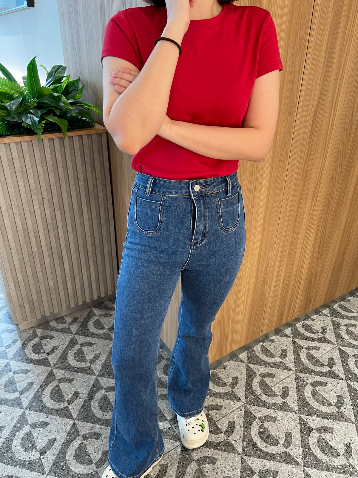 EMMA HIGH WAIST DENIM JEANS TROUSERS