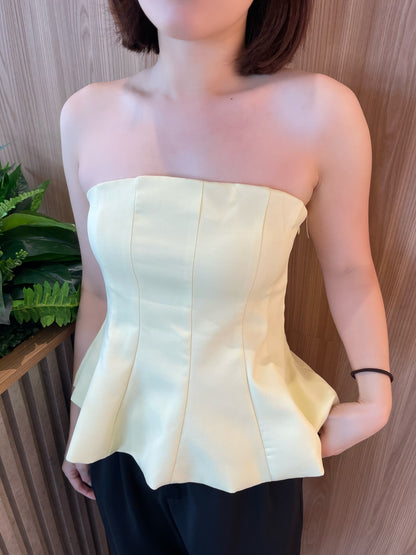 TUBE BRA TOP IN YELLOW/BLUE