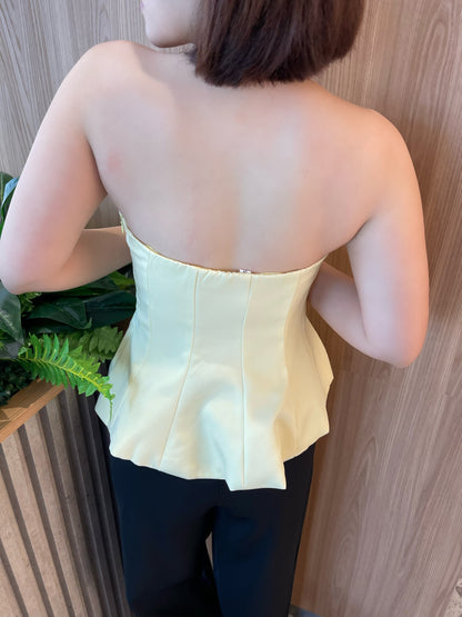 TUBE BRA TOP IN YELLOW/BLUE