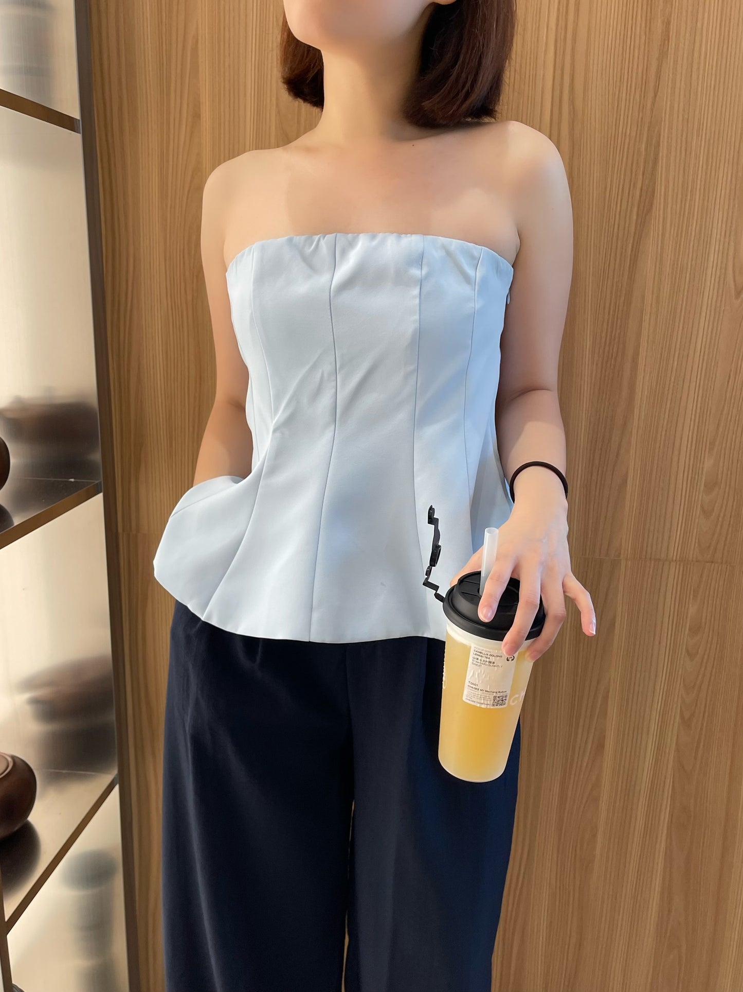 TUBE BRA TOP IN YELLOW/BLUE