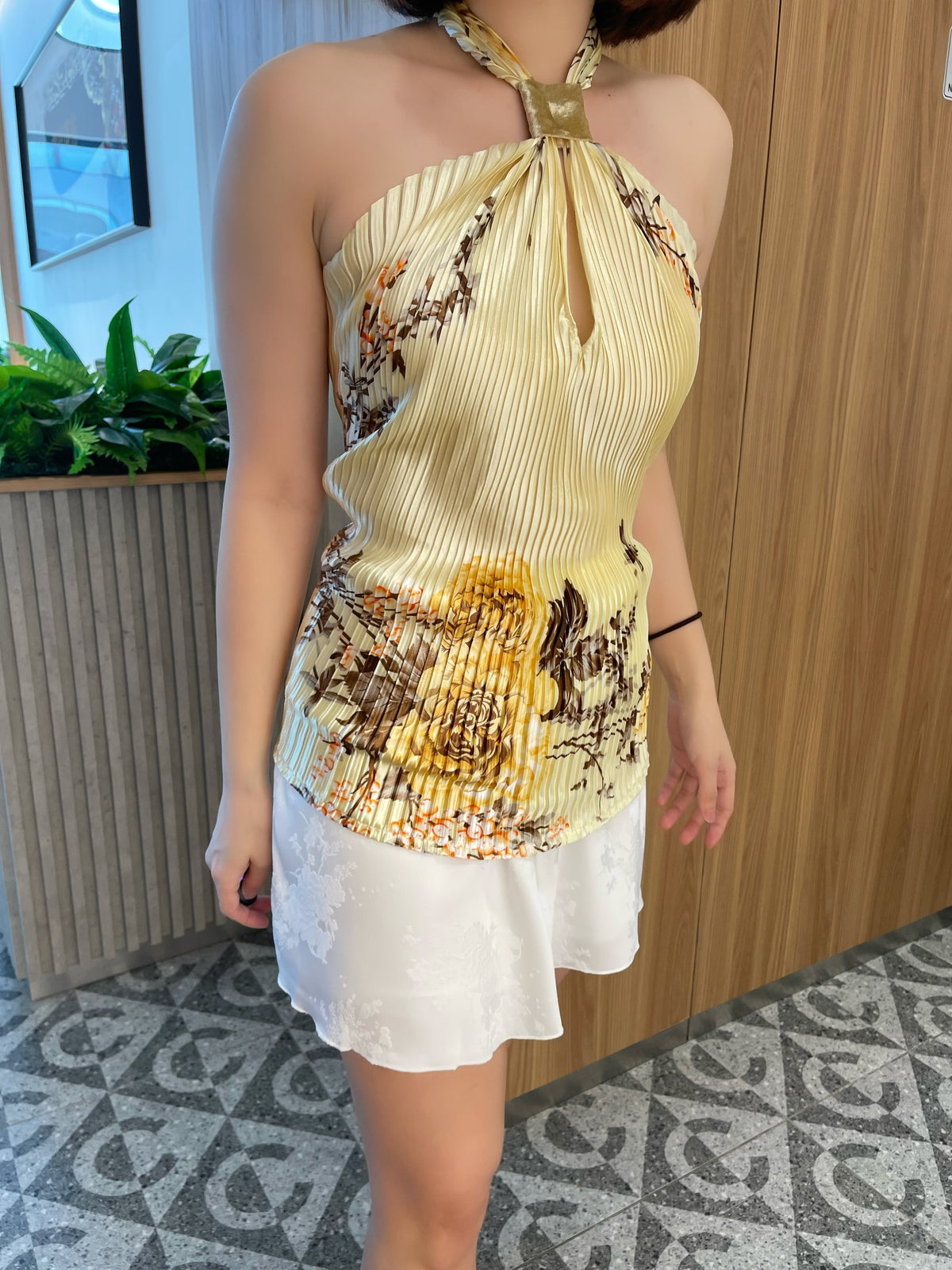VINTAGE PLEATED SINGLET TOP
