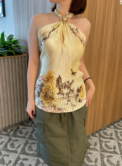 VINTAGE PLEATED SINGLET TOP