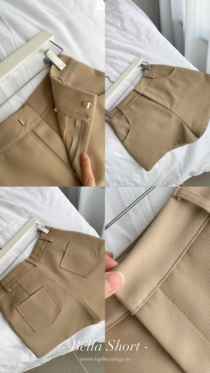 BELLA HIGH WAIST SHORT IN KHAKI