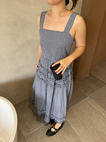 PLAID PATTERNED DRESS IN BLACK