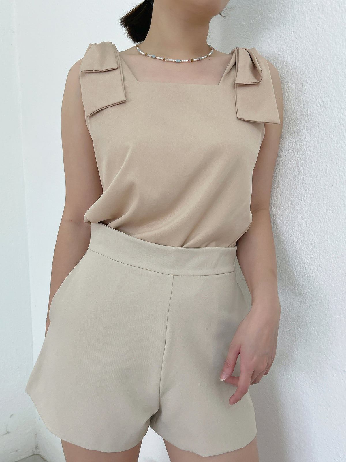 RIBBON CHIFFON SINGLET TOP IN 3 COLOR